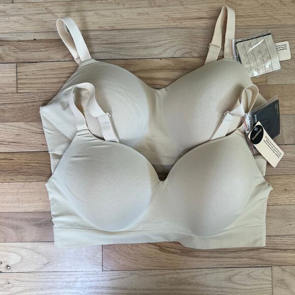 NEW TrueKind Women's 2XL Bundle of 2 Supportive Comfort Wireless Shaping Bras - Picture 1 of 14